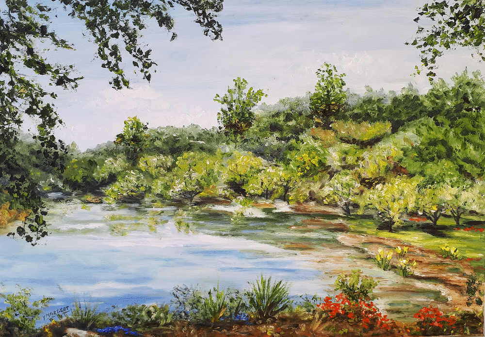 Yollande MARGEOT, artiste-peintre Cotignac : Le lac de Carcès