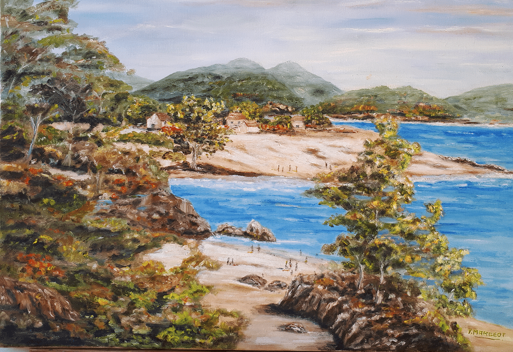 Yollande MARGEOT, artiste-peintre Cotignac : Bord de mer en Corse